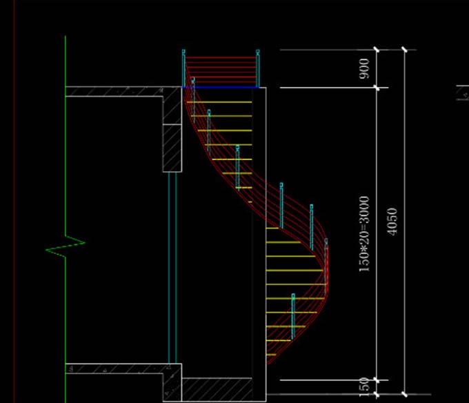 Bản vẽ cad cầu thang xoắn ốc