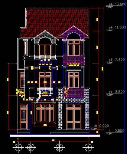 Nhà biệt tự 3 tầng 8x16m