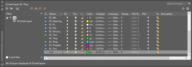 Lisp chuyển layer