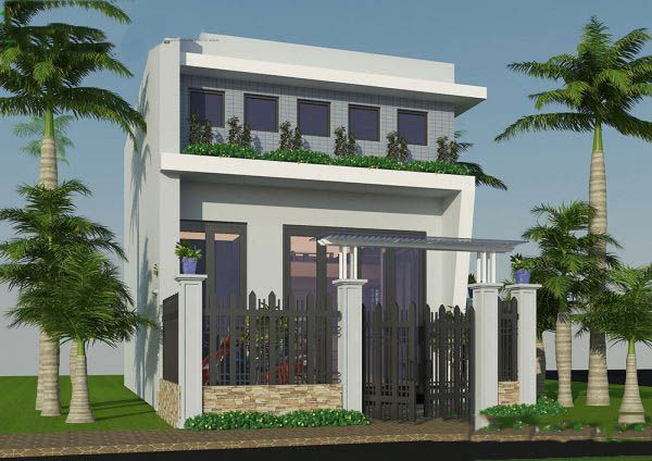 mẫu nhà cấp 4 có gác lửng 4x10 1