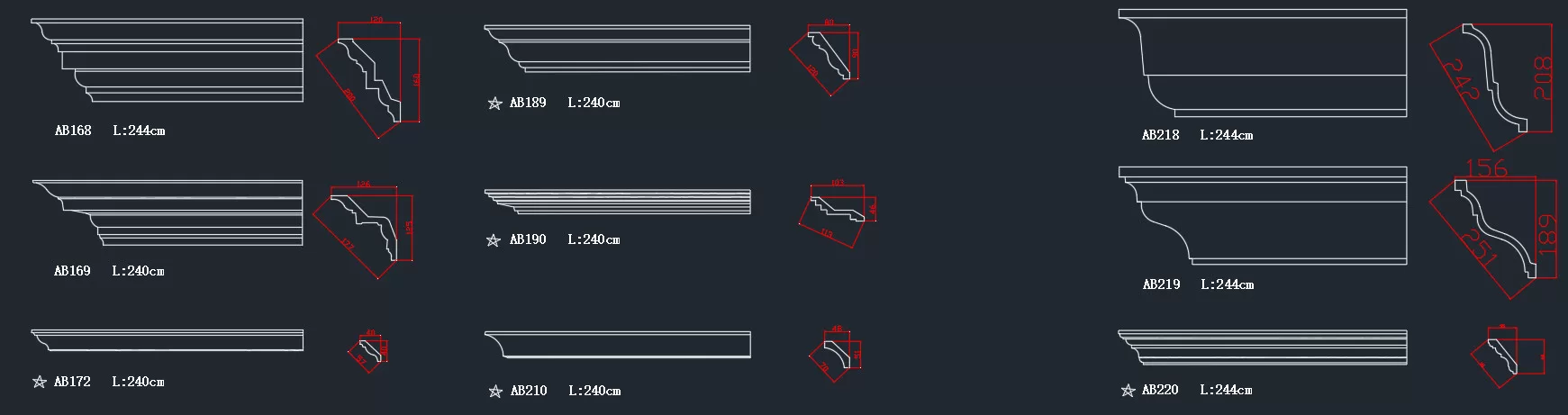 Thư viện Cad gờ phào chỉ kiến trúc - TOPDESIGN - 1