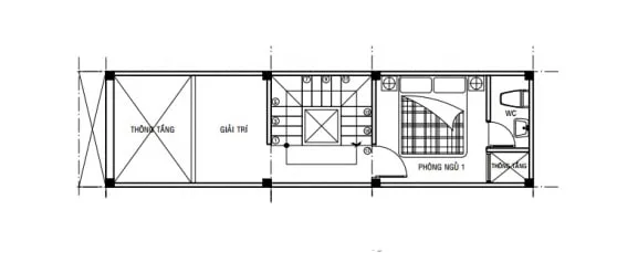 mẫu nhà ống 2 tầng 4x15m 3 phòng ngủ