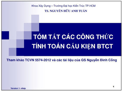 Tóm tắt công thức bê tông cốt thép