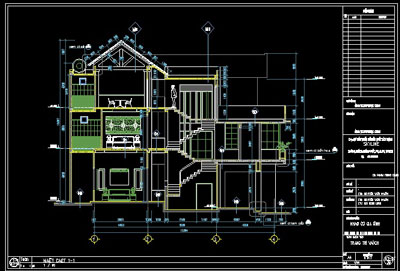 Bản Vẽ Biệt Thự 3 Tầng  - Full