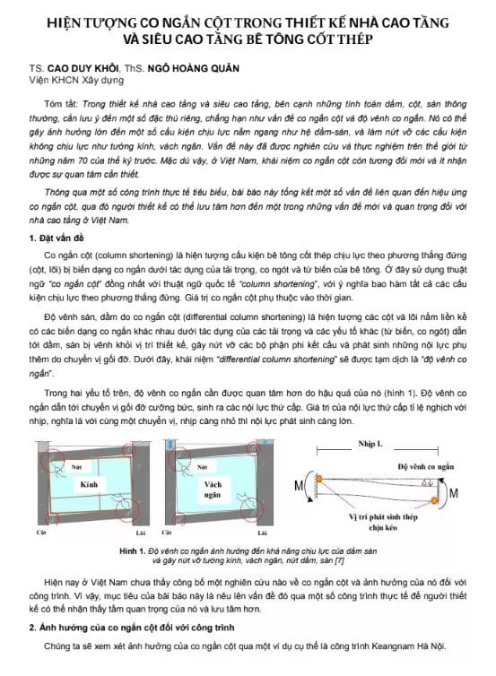 Hiện tượng co ngắn cột trong nhà cao tầng