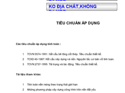 Bảng excel móng đơn chuẩn