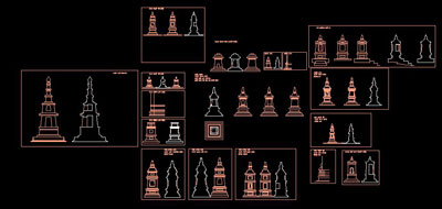 Thư viên autocad mặt đứng Lặng Mộ