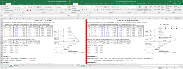 File Excel tính cừ Larsen