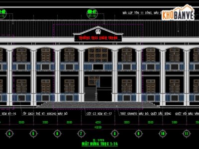 Bản vẽ trường học,kết cấu kiến trúc,trường học,trường trung học cơ sở,kiến trúc trường học,vẽ trường học